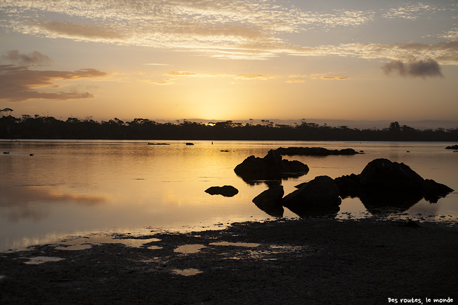 Coucher de soleil sur le parc de Freycinet