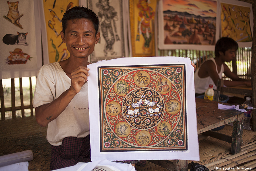 Vendeur de peinture de sable